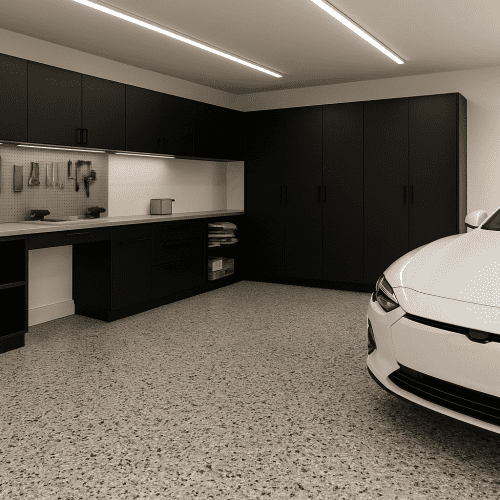 garage terrazo alt="Decorative terrazzo-look floor - Terrazzo effect – B.Protek"