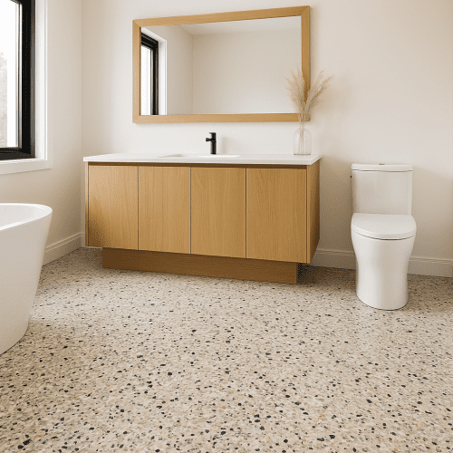 salle-de-bain-moderne-et-lumineuse alt="Decorative terrazzo-look floor - Terrazzo effect – B.Protek"